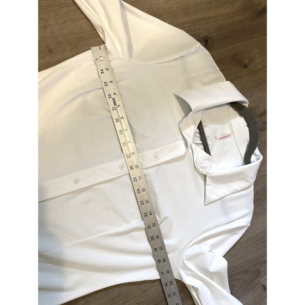 Commando Bodysuit L White Long Sleeve Button Down Luxury Microfiber Officecore - Picture 6 of 9